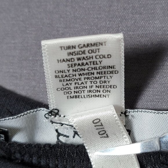 Express Womens Black Gold Y2K 2000s Burnout Abstract Script Graphic Top Small - Picture 10 of 10